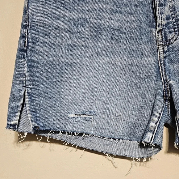 Serra by Joie Rucker Denim Shorts Women's Size 27 Button Fly Blue Distressed - Picture 4 of 8